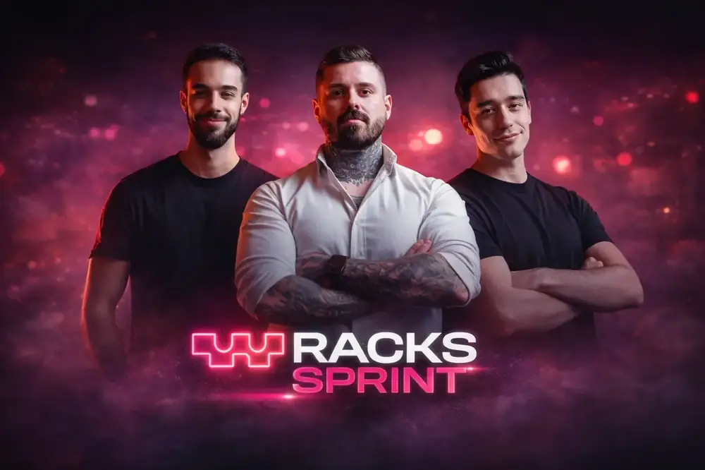 Carlos Adams, Víctor Domínguez y Jaime Serrano equipo de Racks Academy