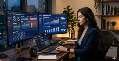 ganar dinero con inteligencia artificial analizando datos y automatización de servicios